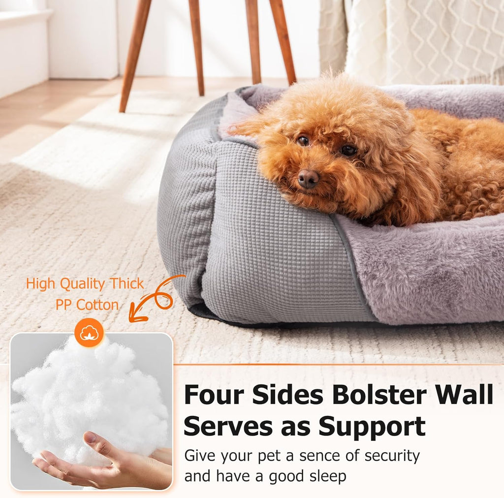 Grey Soft Rectangle Pet Bed 25x21in J340