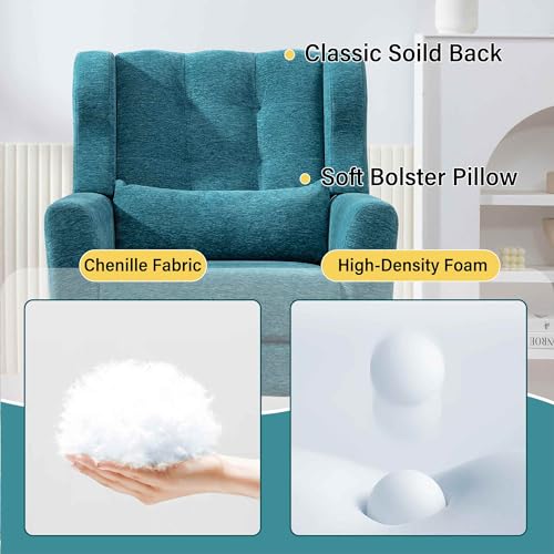 Dark Blue Chenille Fabric Accent Chair Set of 2 N292