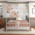 White Metal Canopy Bed Full S352