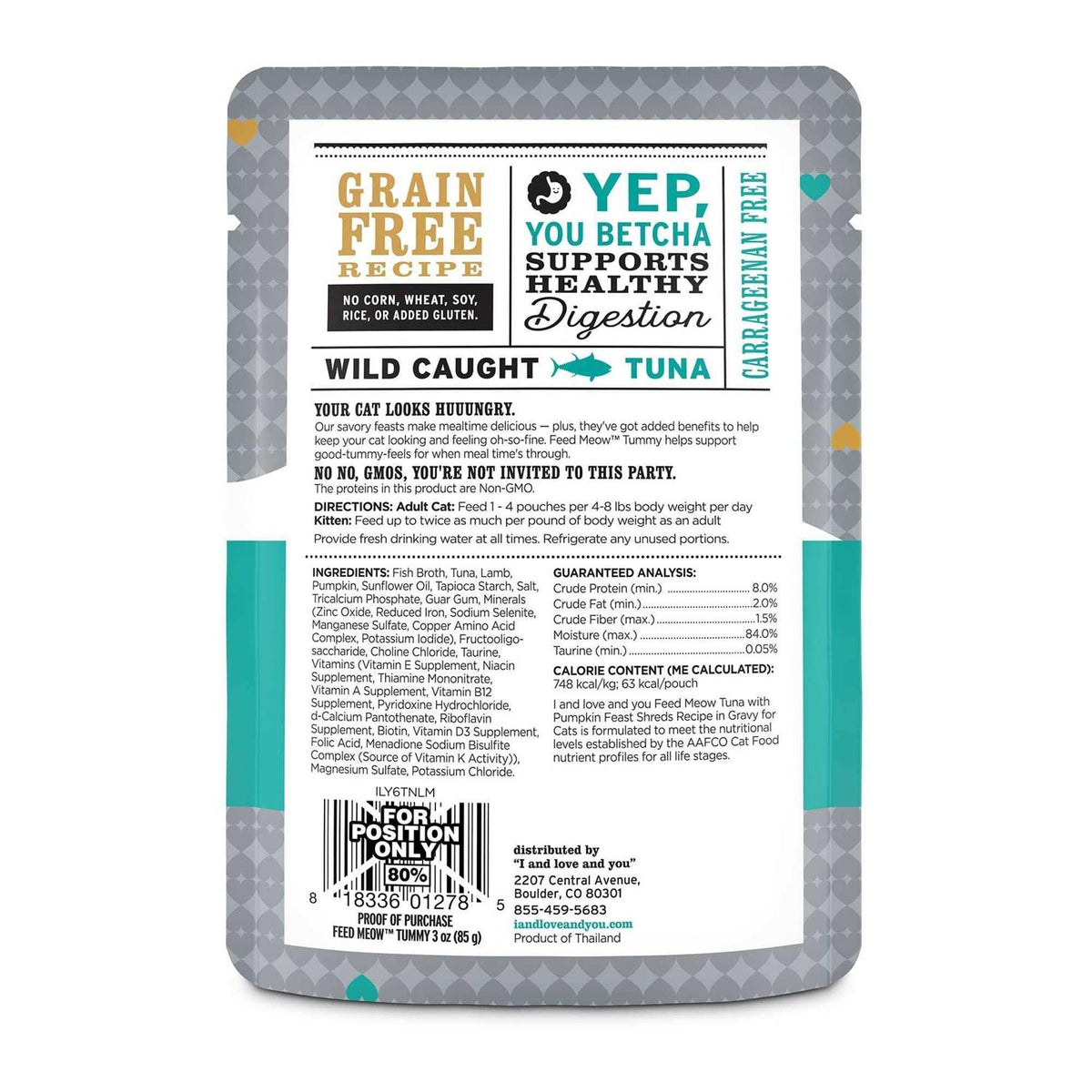 Tummy Formula Wet Cat Food with Tuna and Pumpkin I991