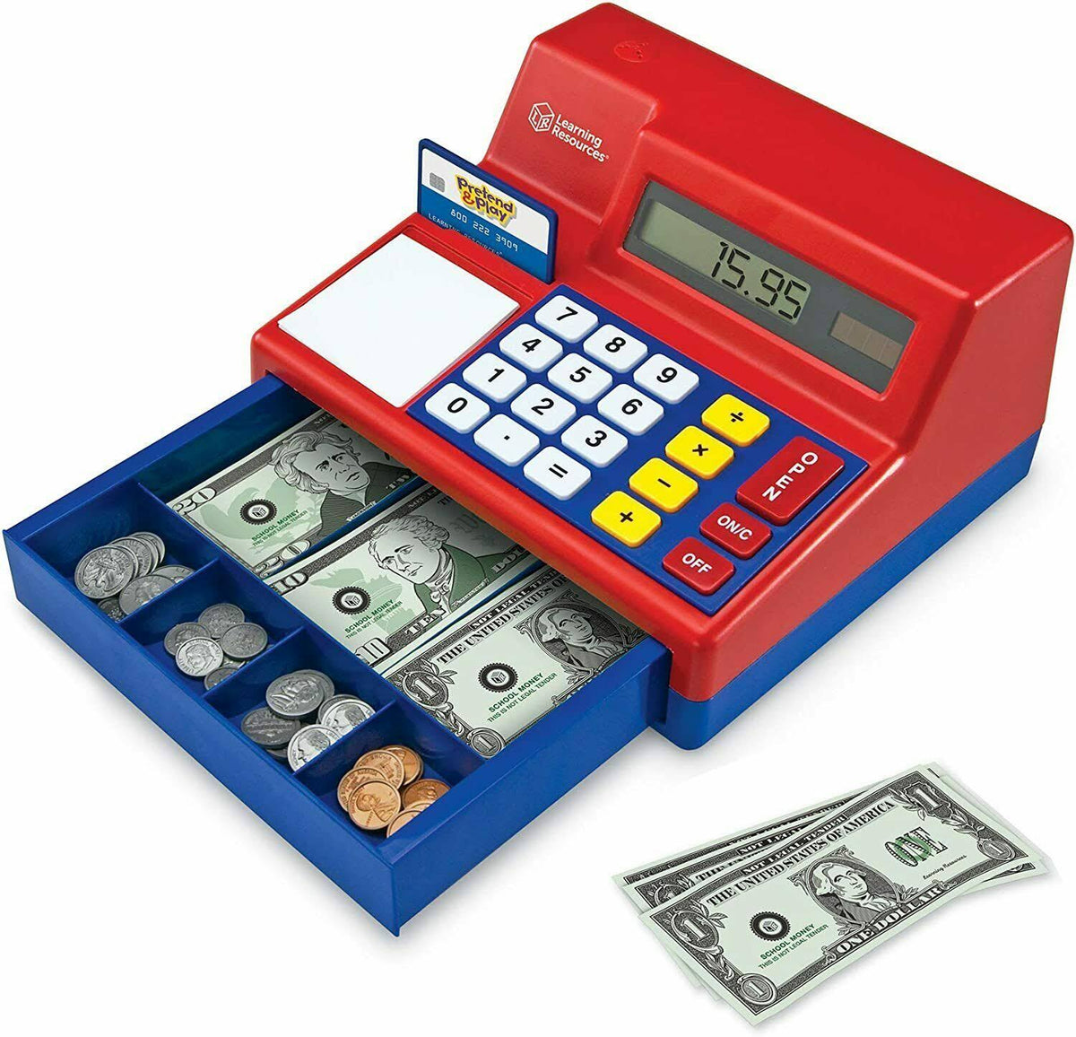 Pretend & Play Calculator Cash Register, 73 Pieces P299126