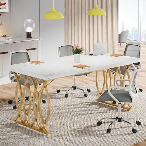 White 63" W Executive Desk Q34236