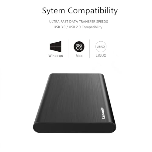 750GB Portable External Hard Drive USB3.0 HDD Storage (Black) D40097