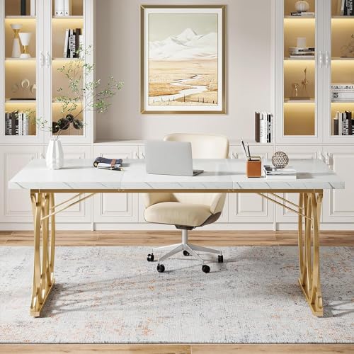 White 63" W Executive Desk Q34236