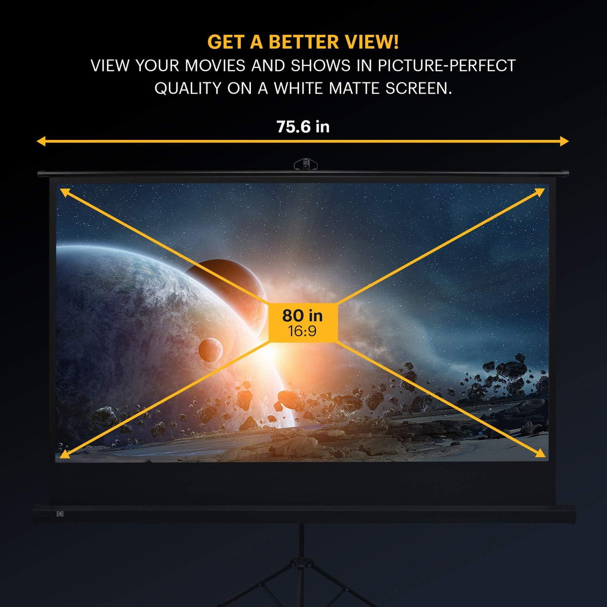 80” Portable Projection Screen with Tripod Stand and Carry Bag C989004