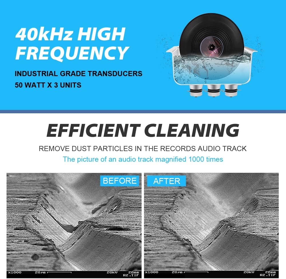Gray Mechanical Vinyl Record Ultrasonic Cleaner with Records Bracket B234669
