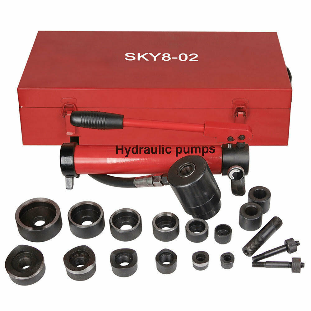 10 Ton 6 Die Hydraulic Knockout Punch Tool Kit with Case M3079
