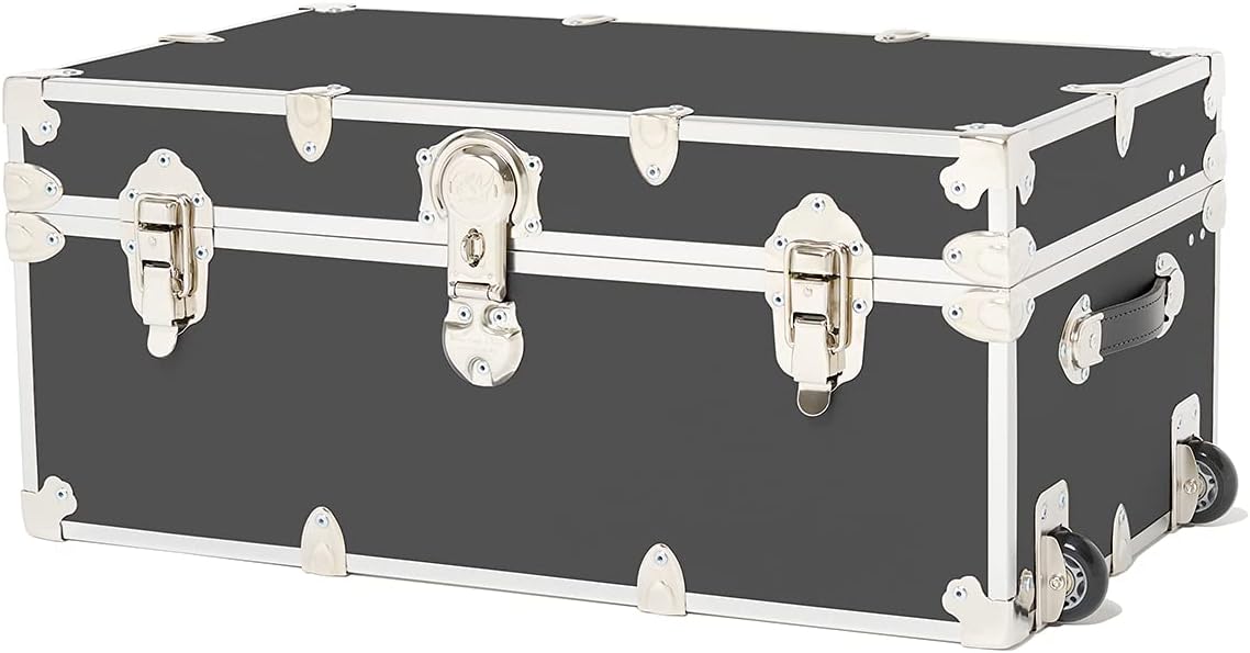 Large Armor Roller Trunk with Mounted Wheels 32x18x14 Black R277306
