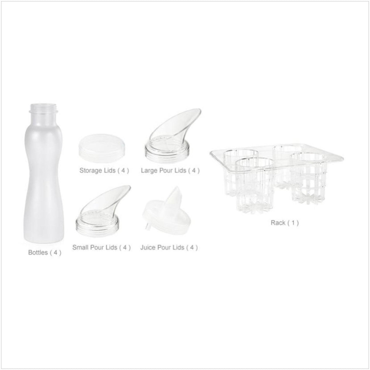 25 PC Clear Polycarbonate Salad Dressing Bottle Set X431