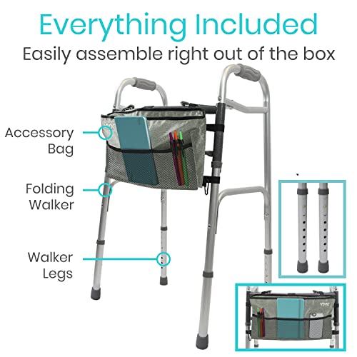Folding Walker with Wheels and Bag M1500