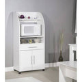 Pure White Microwave Kitchen Cart L32492