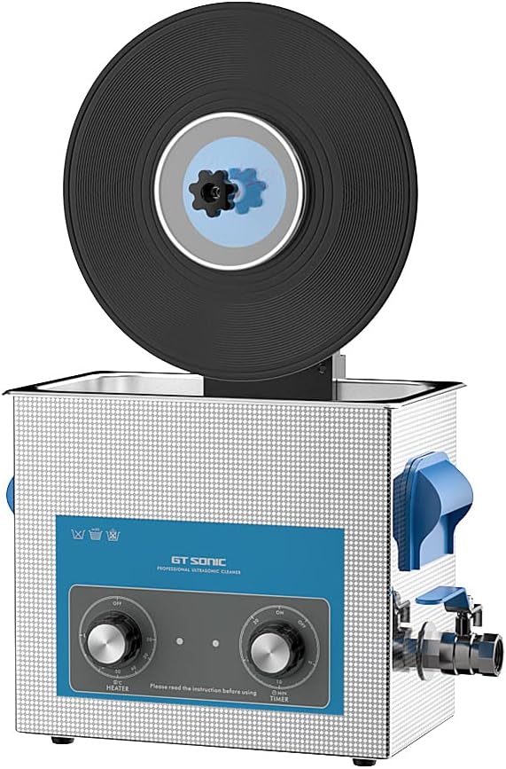 Gray Mechanical Vinyl Record Ultrasonic Cleaner with Records Bracket B234669