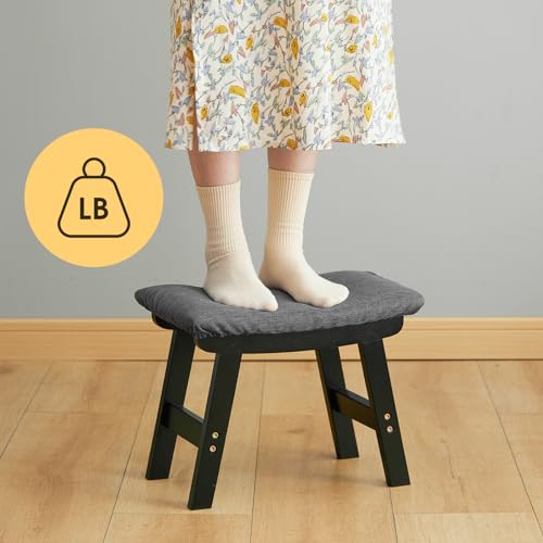 Bamboo Foot Stool with Orange Surface N330