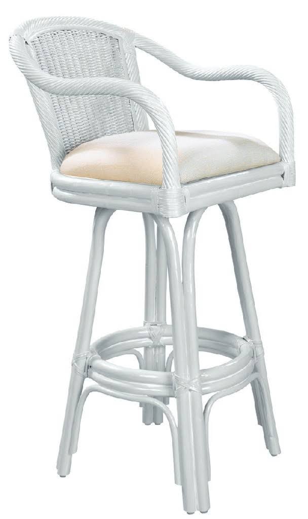 Whitewash Rattan & Wicker Swivel Counterstool B441