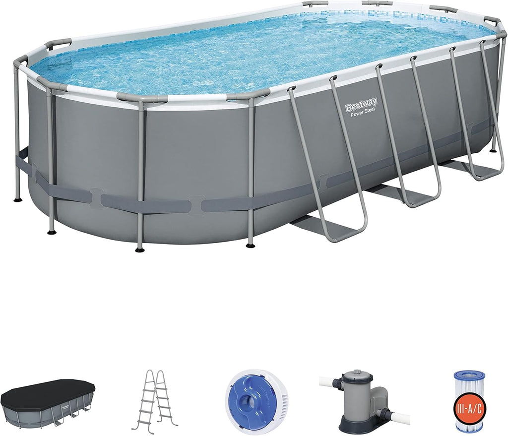 18' x 9' x 48 Oval Above Ground Swimming Pool Set S9136