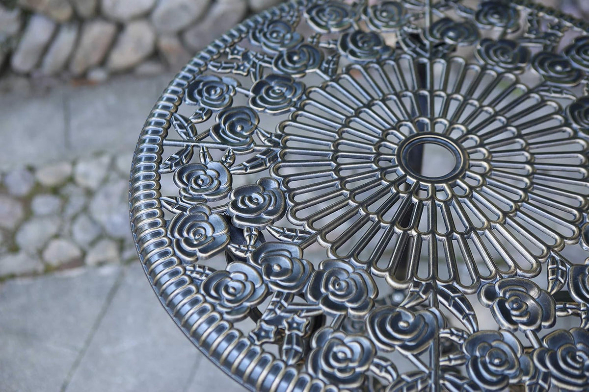 5-Piece Cast Aluminum Patio Bistro Table Set U298420