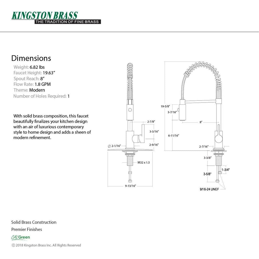 Single Handle Pull Down Kitchen Faucet Naples Bronze M552