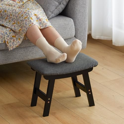 Bamboo Foot Stool with Orange Surface N330