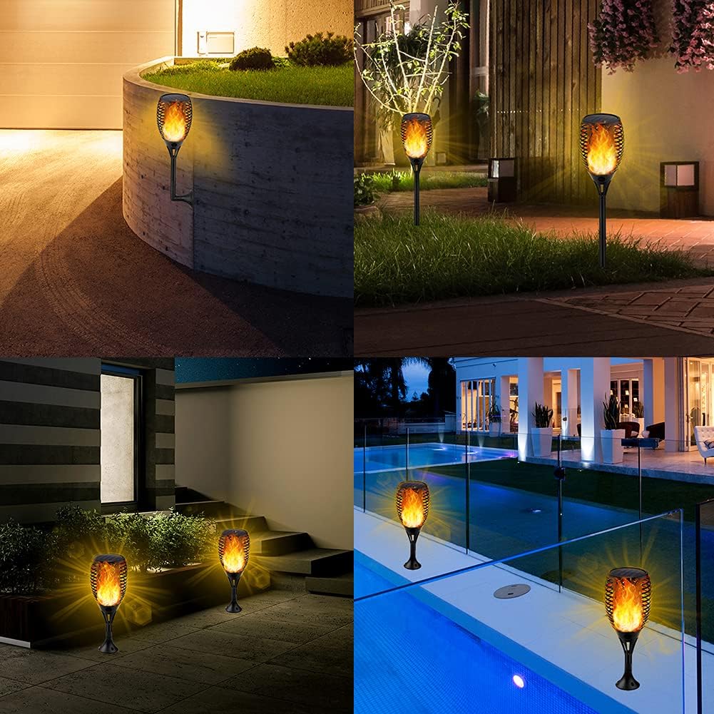 6 Pack Waterproof Solar Torch Light with Flickering Flame X114