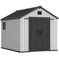 Gray 8x10 FT Outdoor Storage Shed with Lockable Door Y327963