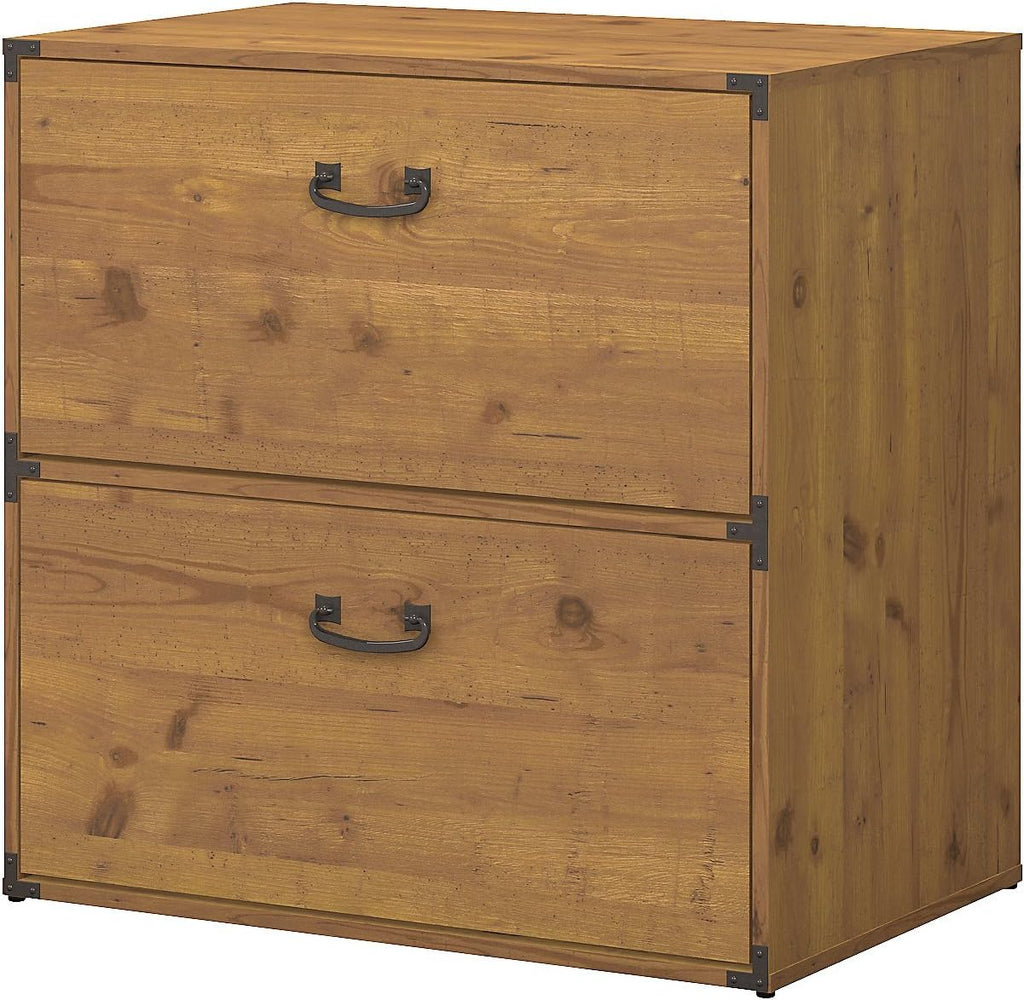 Vintage Golden Pine Lateral File Cabinet R499381