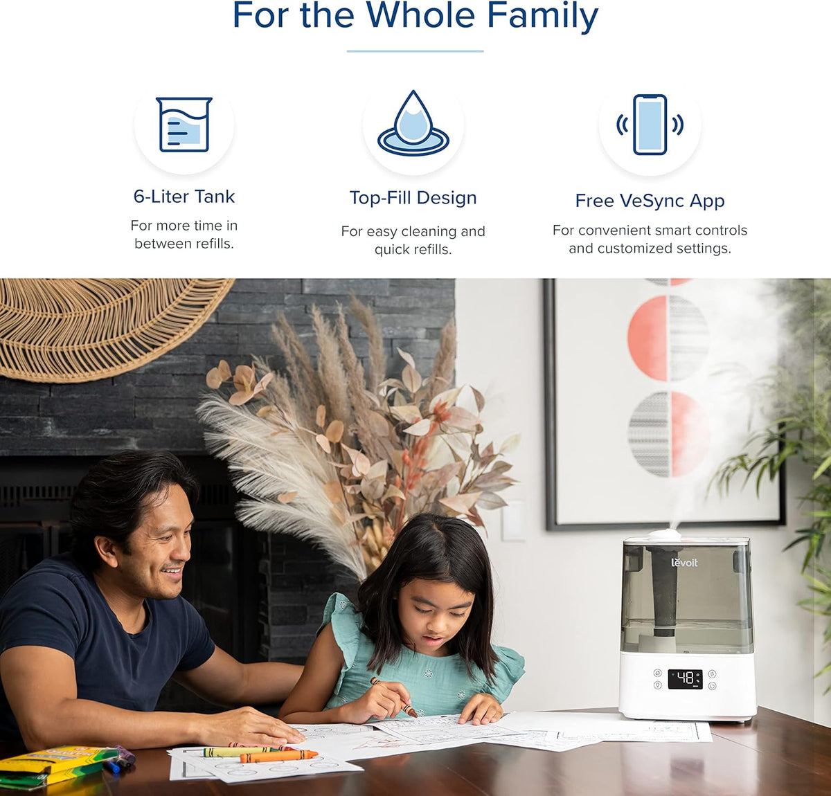 Gray 6L Ultrasonic Cool Mist Humidifier L6619