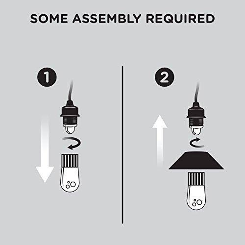 Classic LED Cafe Lights 12 Bulbs 24 ft. White Cord and 12 Stainless Steel Cage Shades A22509