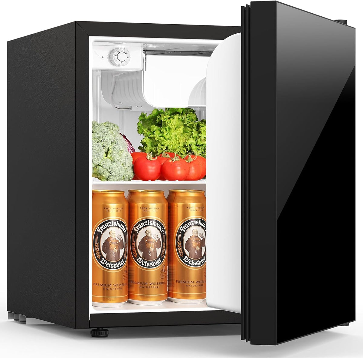 Compact Refrigerator 1.62 Cu Ft Mini Refrigerator with Freezer Single Door Black H493354