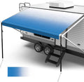 18oz Vinyl Camper Awning Replacement with Awning Anchor Kits & Pull Tension Strap, 16', Green Fade M766