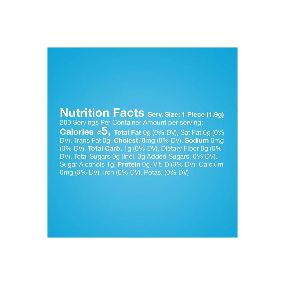 Sugar Free Gum Assorted Flavors 13.4 oz. 200 Pieces/Pack Q6942