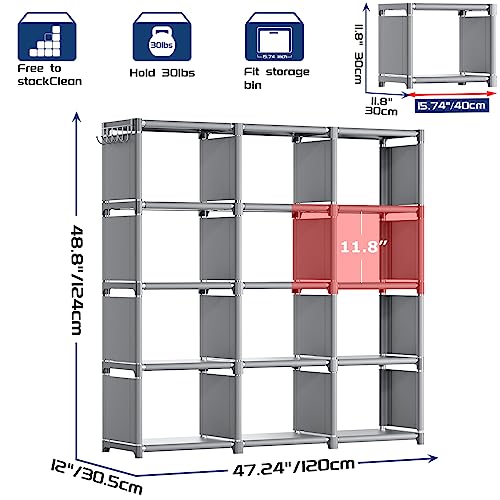 Black 12 Cube Metal Bookcase Z119726