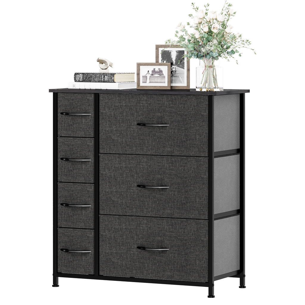 Gray Metal Fabric Wood Drawer Chests T23661