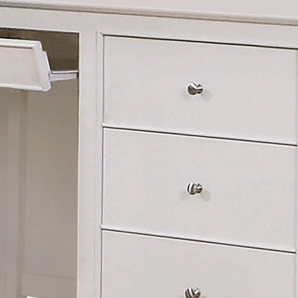White 48 Inch 3 Drawer Writing Desk with Keyboard Tray M4963