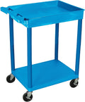 Blue Top Tub and Bottom Flat Shelf Cart P363