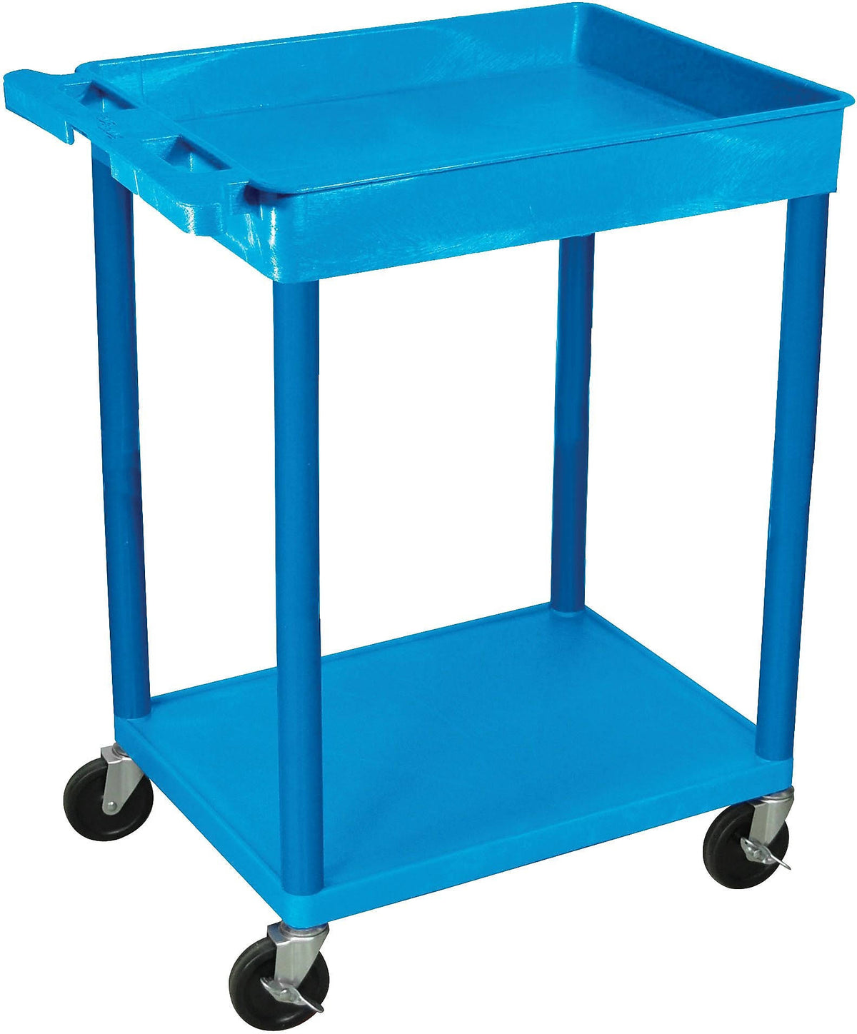 Blue Top Tub and Bottom Flat Shelf Cart P363