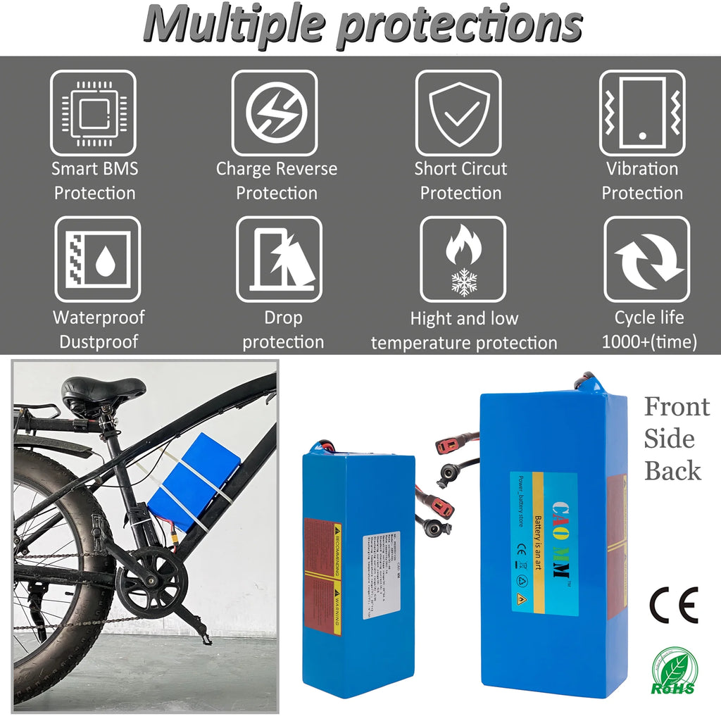 48V 10Ah Ebike Battery with Charger J52038