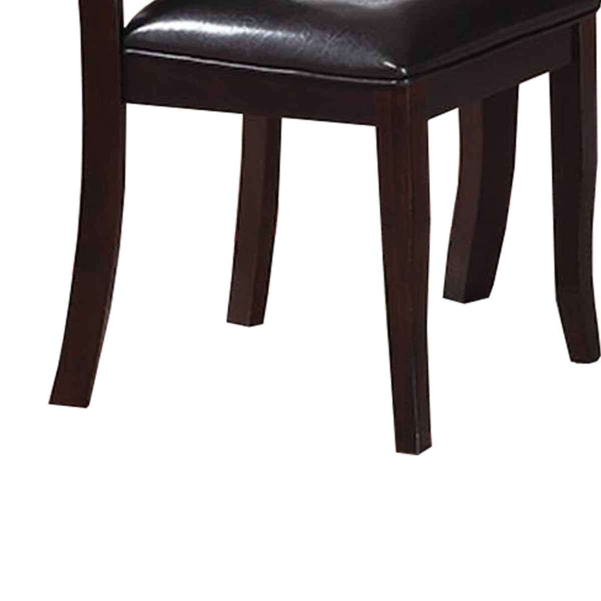 Set of 2 Brown Faux Leather Side Chairs J5602