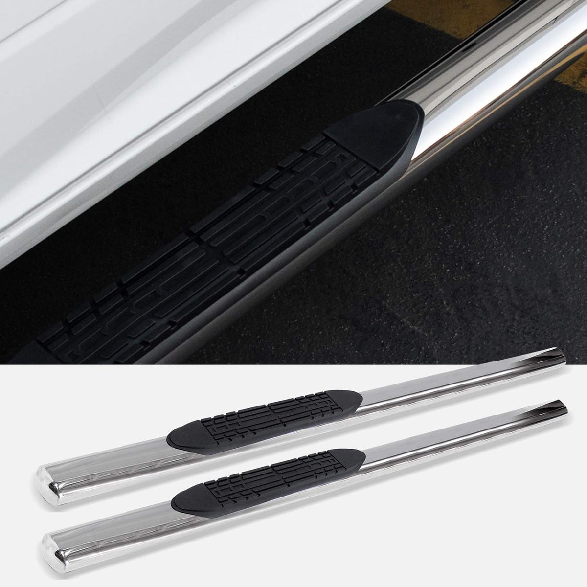 4 Oval Side Step Nerf Bars Stainless Steel A828625