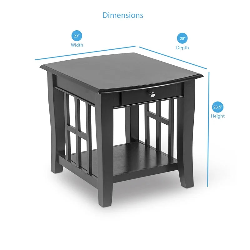Black Storage End Table K7403