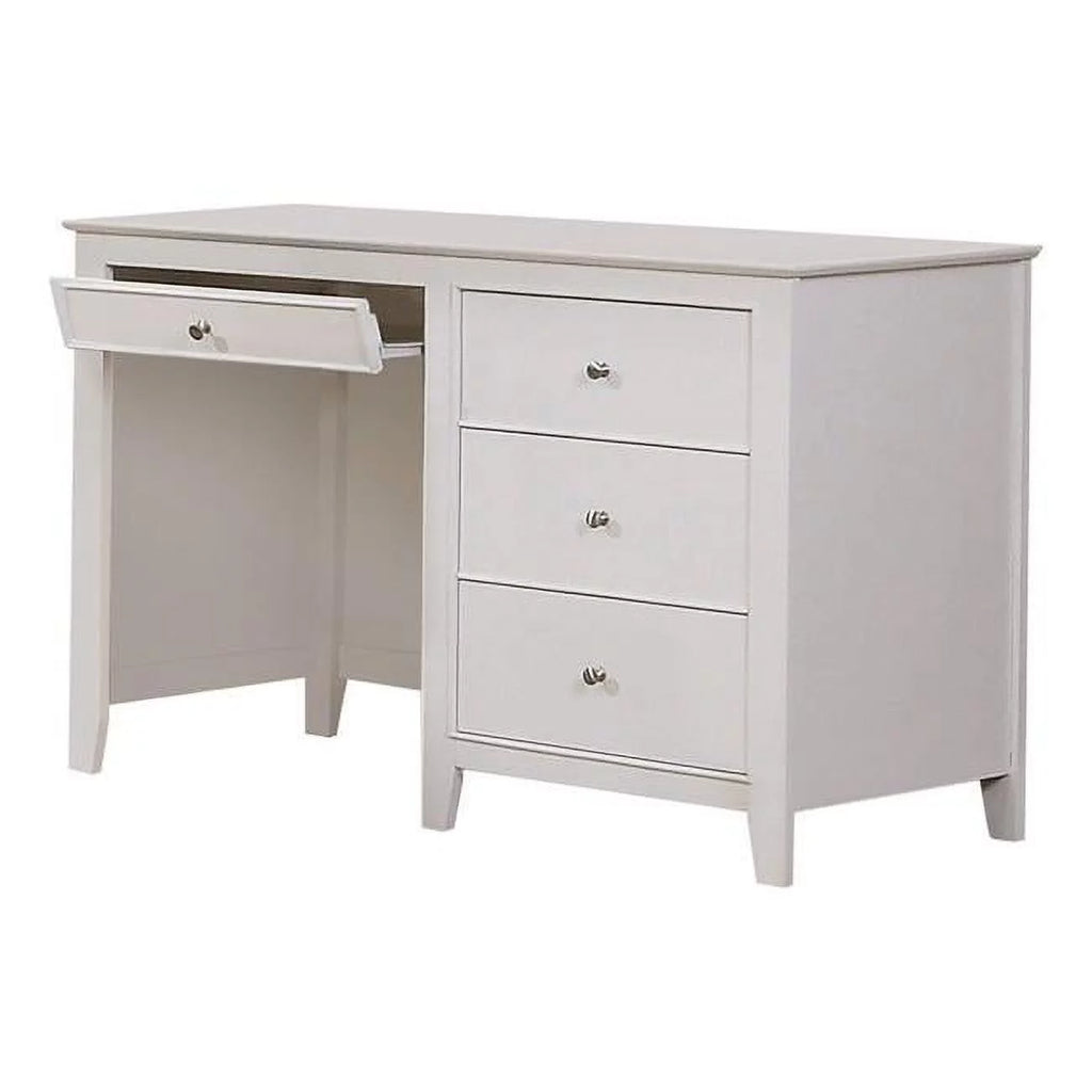 White 48 Inch 3 Drawer Writing Desk with Keyboard Tray M4963