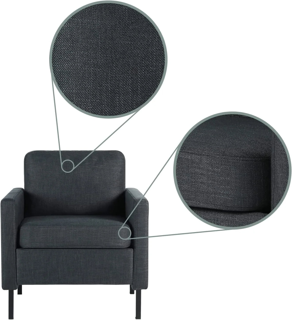 Dark Gray Upholstered Accent Chair H191