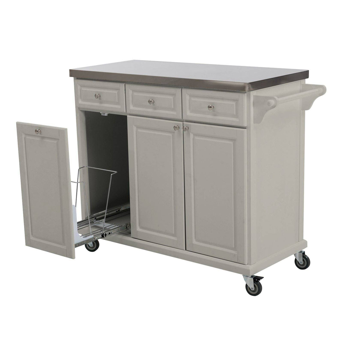 Black Stainless Steel Countertop Kitchen Island Cart B1300