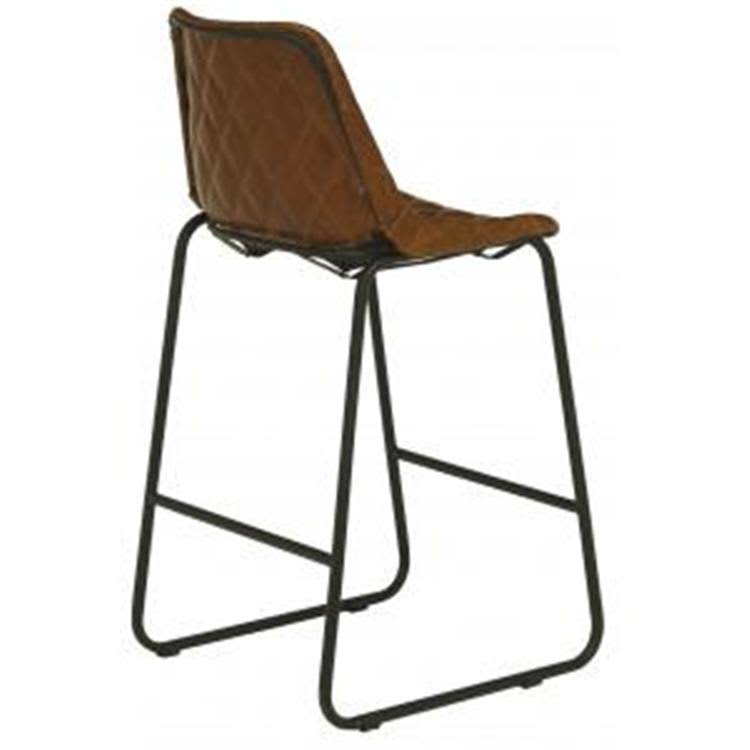 Leatherbrown and Black Contemporary Bar Stool M1456