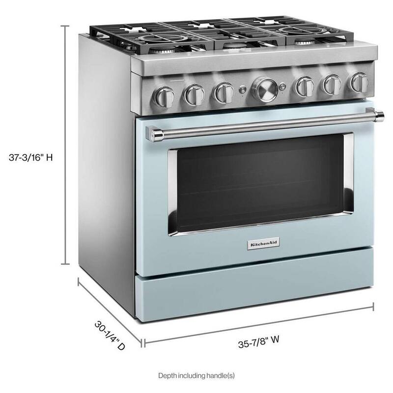 5.1 cu. ft. Dual Fuel Smart Range with 6-Burners in Misty Blue O912