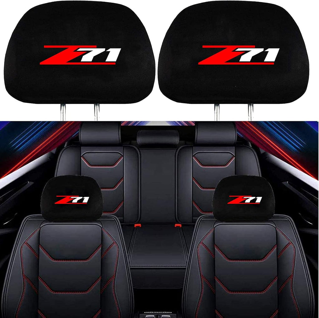 2 Pack Black Fabric Headrest Covers T61502