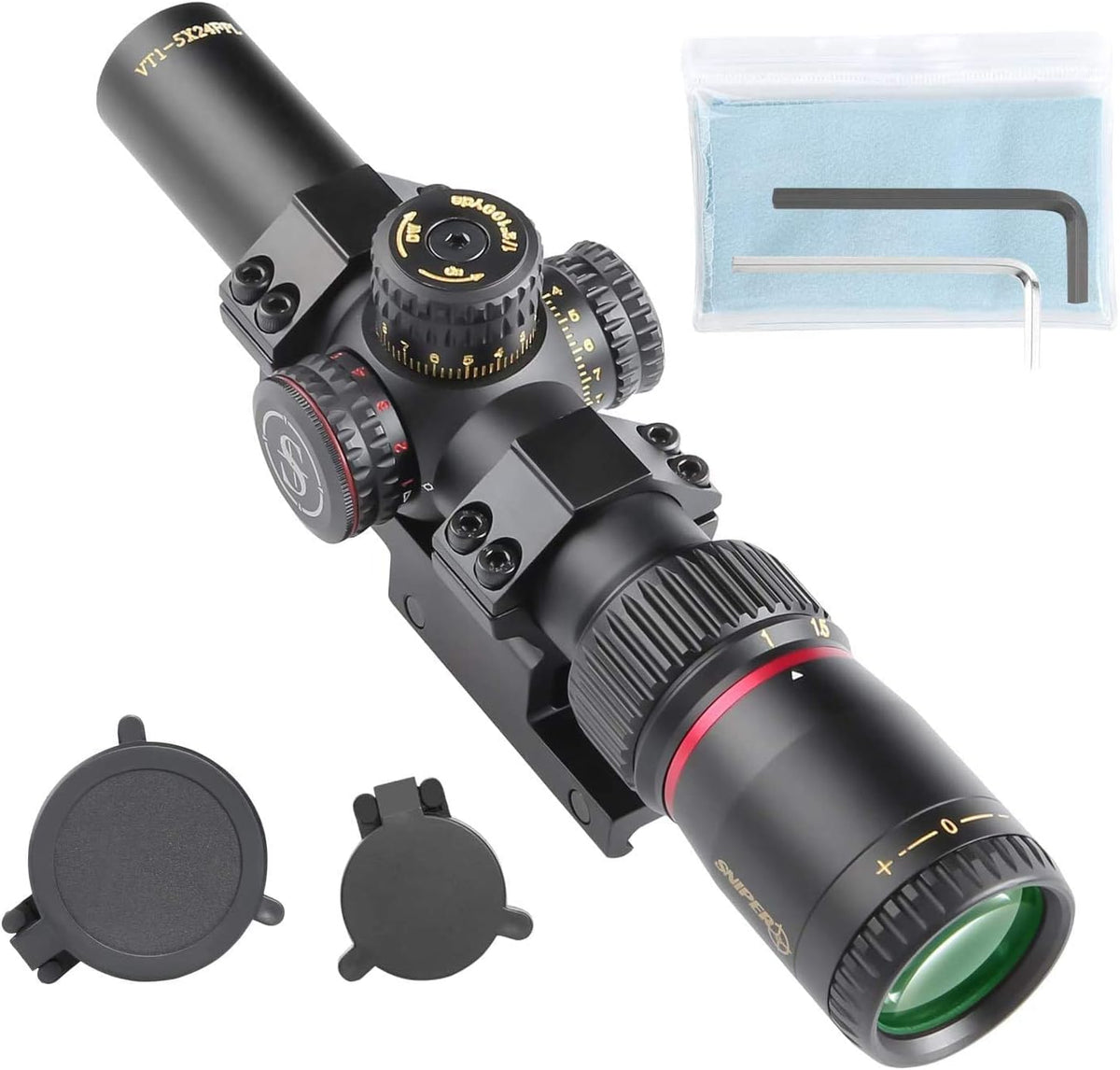 Red/Green Illuminated 30mm Tube Rifle Scope 1-5X24 First Focal Plane C827789