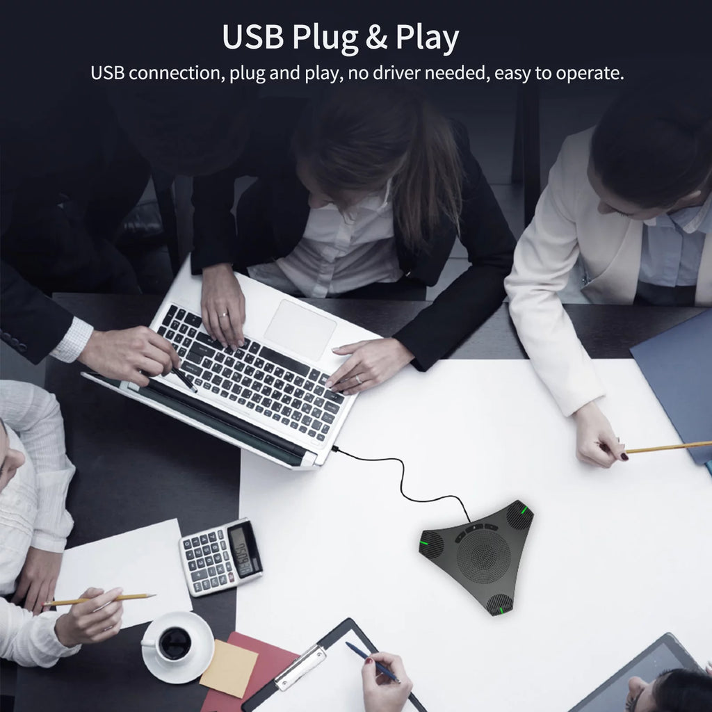USB Speakerphone Conference Microphone Omnidirectional Computer Mic with Mute Key S80072