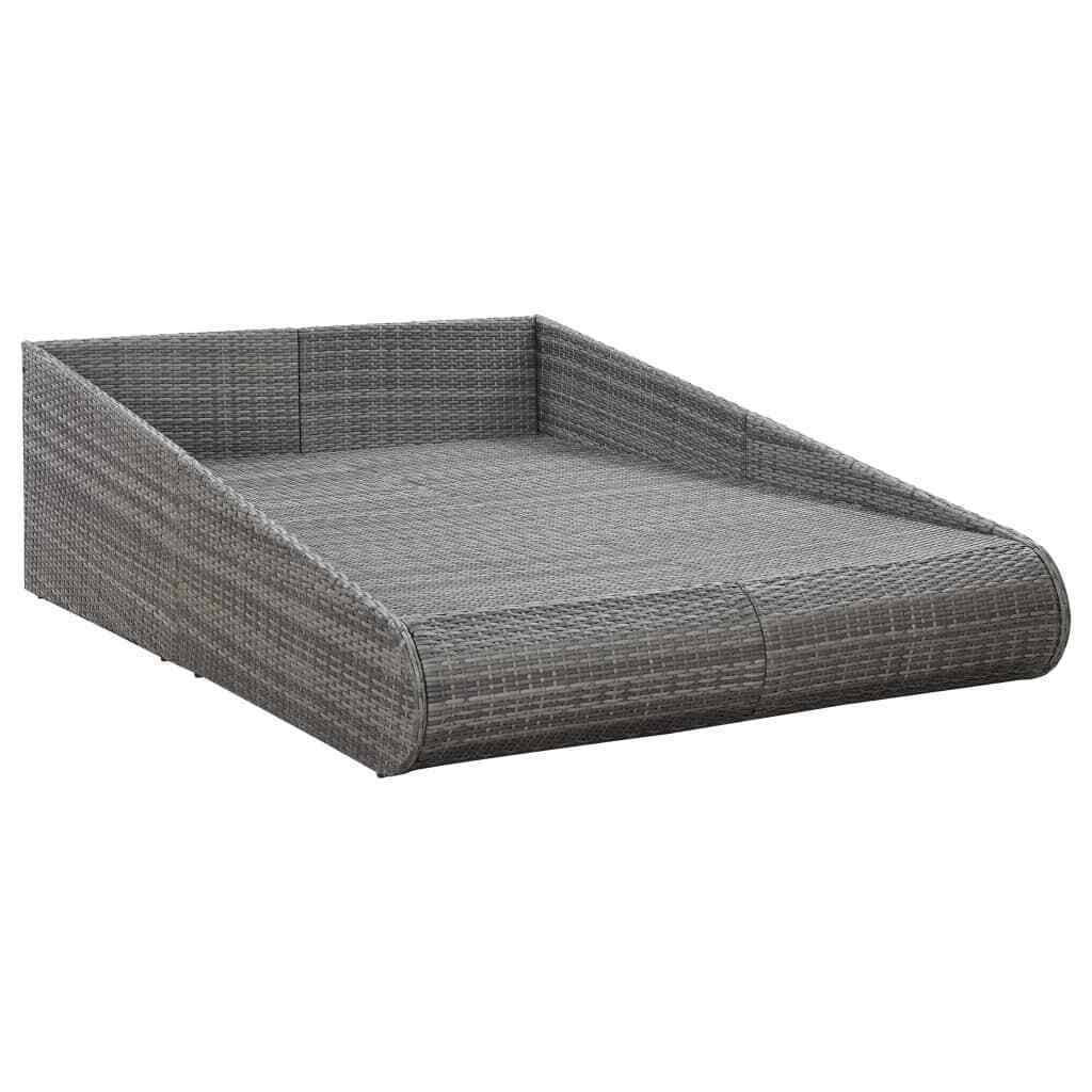 Gray Poly Rattan Garden Bed Z397