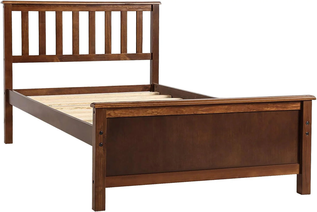 Wood Platform Bed Frame with Headboard and Footboard M6300