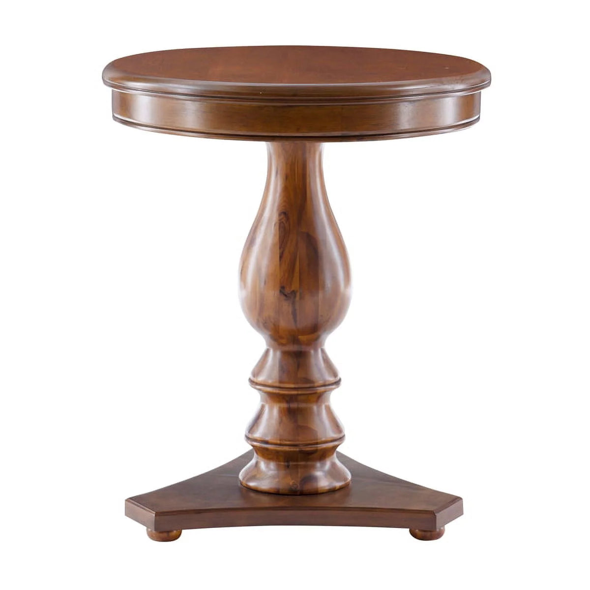 Round Wood Side Table with Pedestal Base V112